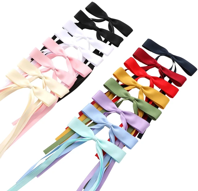 Alt view image 6 of 7 - 16 PCS Hair Bows for Women,Hair Ribbon Hair Bows With Long Tail,Hair Bow Clips Hair Barrettes for Women Accessories