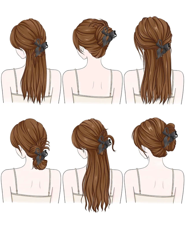 Alt view image 6 of 7 - 4 pack Cute Bow Claw Clip for Women, Nonslip Matte Strong Hold | Bows Hair Clips for Thin and Thick Hair, Chic Hair Styling Accessories