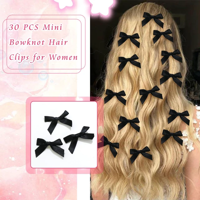 Alt view image 5 of 7 - 30PCS Bow Hair Clips, Pink Satin Material Mini Bowknot Ribbons for Girls, Women Hair Accessories, Non-Slip Hair Clips Cute Barrettes for Women and Girls
