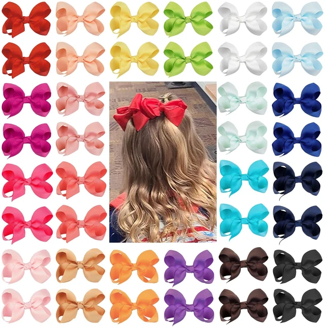 Main image of 40Pcs 3 inch Hair Bows for Girls Grosgrain Ribbon Toddler Back to School Hair Accessories with Alligator Clips for Baby Girls Kids in Pairs