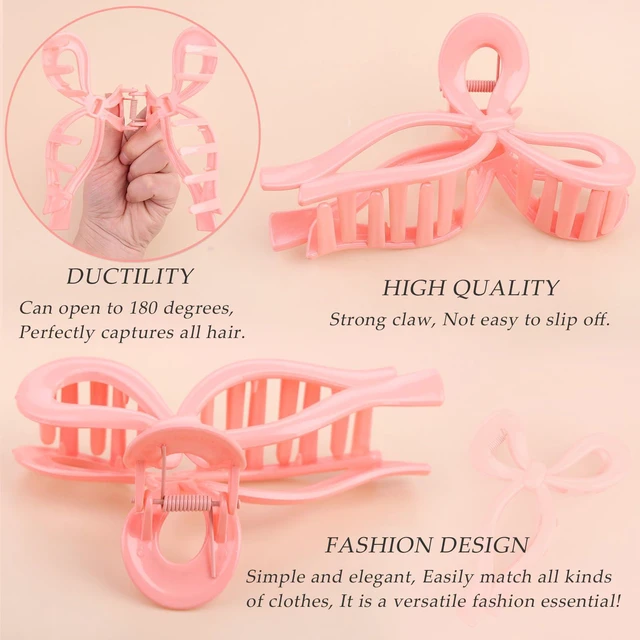 Alt view image 2 of 5 - 3 Pcs Bow Hair Clips Elegant Hair Claw Butterfly Hair Accessories for Girls Nonslip Butterfly Clips Hair Styling Accessories for Women