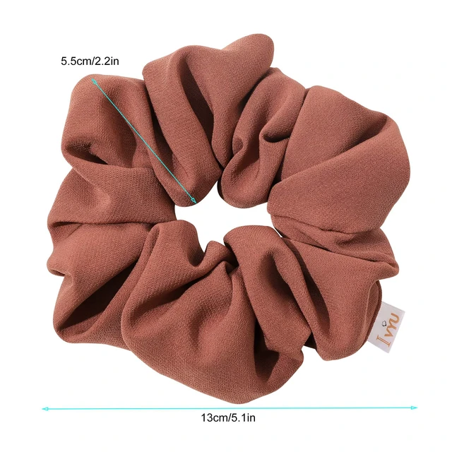 Alt view image 4 of 7 - Scrunchies Hair Ties, Big Large Scrunchie for Girls Women, Cute Hairties Jumbo Scrunchy For Thick Curl Hair No Crease Hair Accessories Soft Ropes Ponytail Holder, 4 Count, Black, Brown, Beige