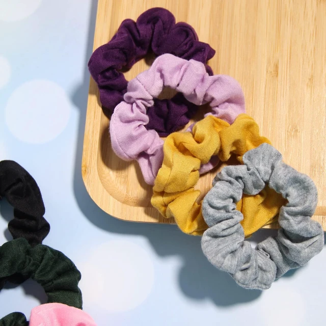 Alt view image 2 of 7 - Pack of 16pcs Soft Hair Scrunchies Single Jersey Solid Color Ponytail Holders Elastic Hair Ties for Women Accessories