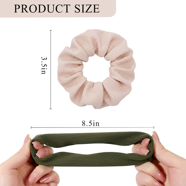 Alt view image 2 of 7 - Scrunchies Cotton Hair Scrunchies for Women No Crease Hair Ties Thick Curly Hair Ideal for Workouts Sports Everyday Wear - Multicolor