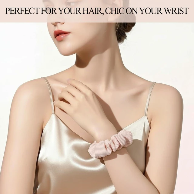Alt view image 4 of 7 - Scrunchies Cotton Hair Scrunchies for Women No Crease Hair Ties Thick Curly Hair Ideal for Workouts Sports Everyday Wear - Multicolor