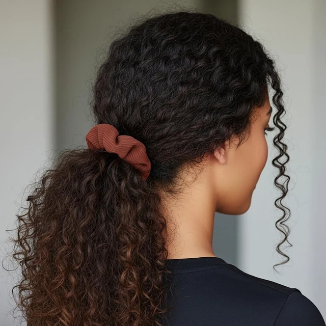 Alt view image 5 of 7 - Scrunchies Cotton Hair Scrunchies for Women No Crease Hair Ties Thick Curly Hair Ideal for Workouts Sports Everyday Wear - Multicolor