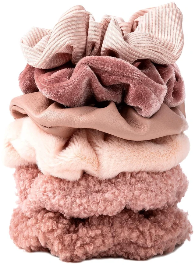 Main image of Scrunchies for Women Girls 6Pcs Large Velvet Scrunchies for Long Thick Hair Ultra Textured Soft Cotton Scrunchy Hair Ties Pink Hair Bands No Damage Ropes Ponytail Holders Bulk Cute Hair Accessories
