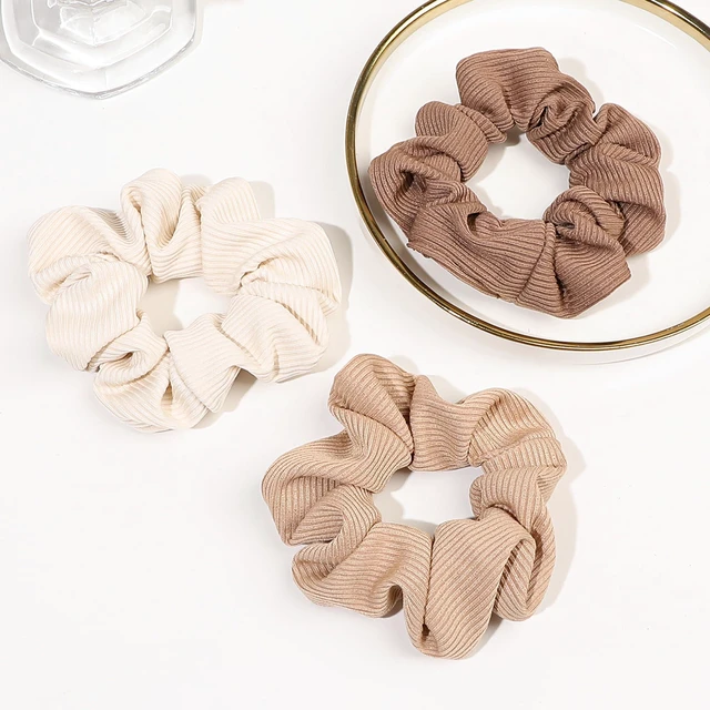 Alt view image 6 of 7 - Hair Scrunchies for Women - Hair Ties No Damage Both for Thick Hair or Thin Hair Curl Hair No Crease Gray Scrunchies Ponytail Holder No Hurt Your Hair