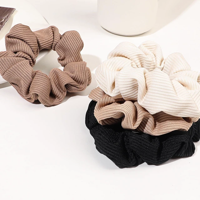 Alt view image 5 of 7 - Hair Scrunchies for Women - Hair Ties No Damage Both for Thick Hair or Thin Hair Curl Hair No Crease Gray Scrunchies Ponytail Holder No Hurt Your Hair