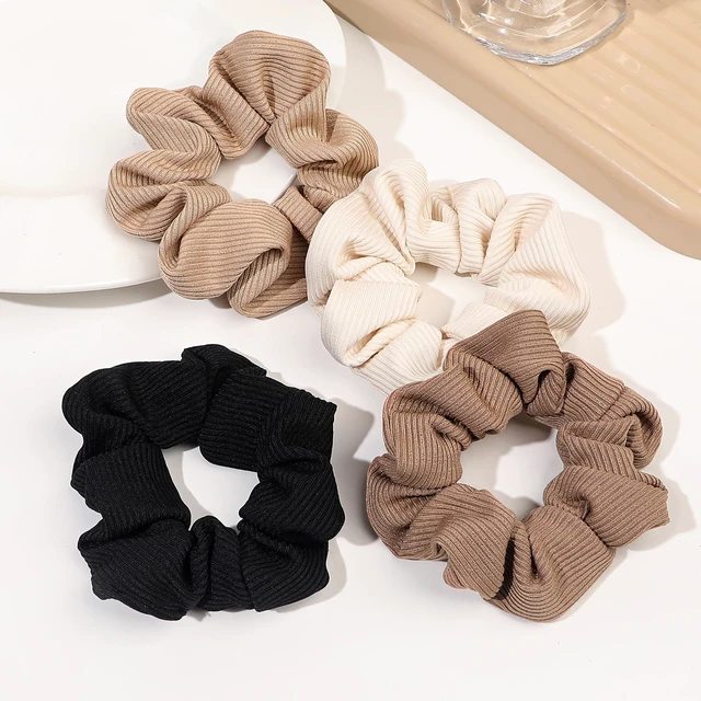 Alt view image 4 of 7 - Hair Scrunchies for Women - Hair Ties No Damage Both for Thick Hair or Thin Hair Curl Hair No Crease Gray Scrunchies Ponytail Holder No Hurt Your Hair