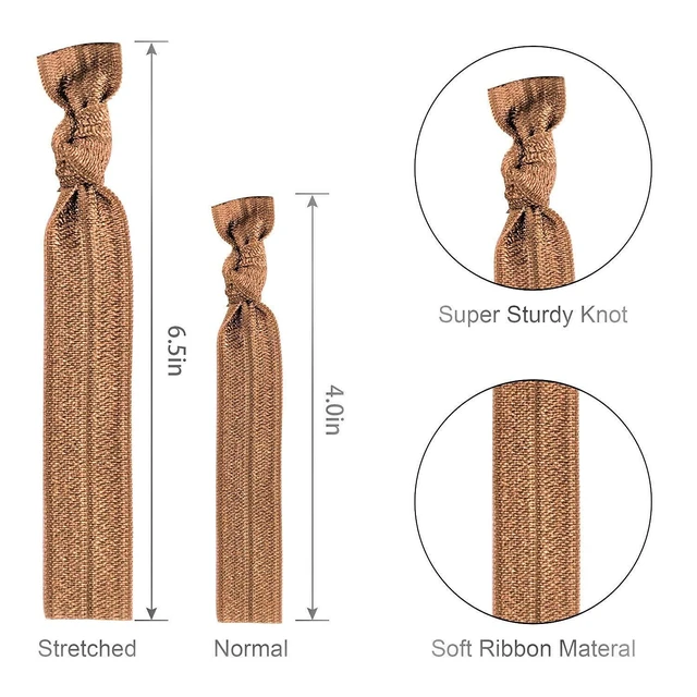 Alt view image 6 of 6 - 100Pcs No Crease Hair Ties For Women Fabric Hair Ties Cloth Ribbon Hair Scrunchies Knotted Ponytail Holders. Yoga Twist Flat Hair Bands Bulk Elastic Hair Ties Bracelet Grils (Mutil-20Colors)