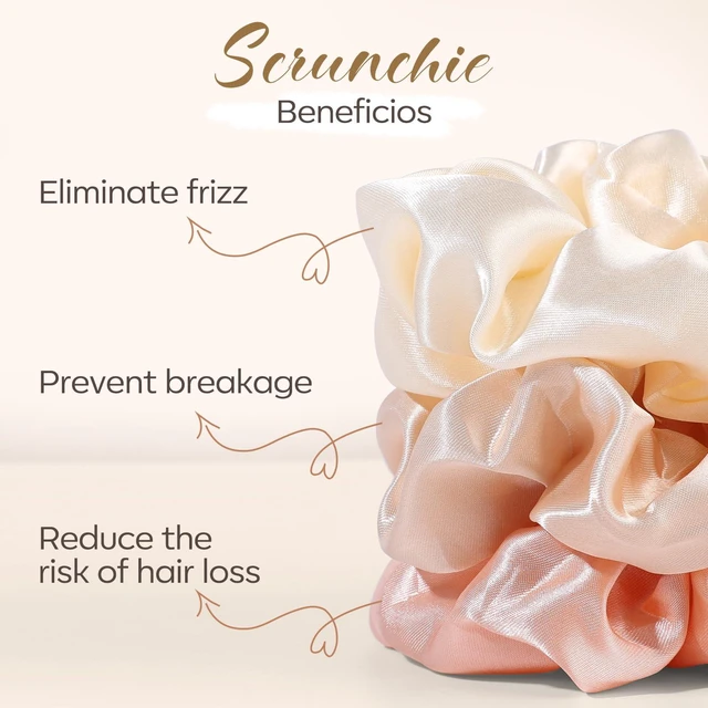 Alt view image 5 of 7 - Satin Scrunchies for Women,Silk Hair Ties Fashion Soft Ties and Bands,Elastic Ponytail Holders No Damage Hair Accessories Thick Hair Styling - 20 Pcs Dark Color