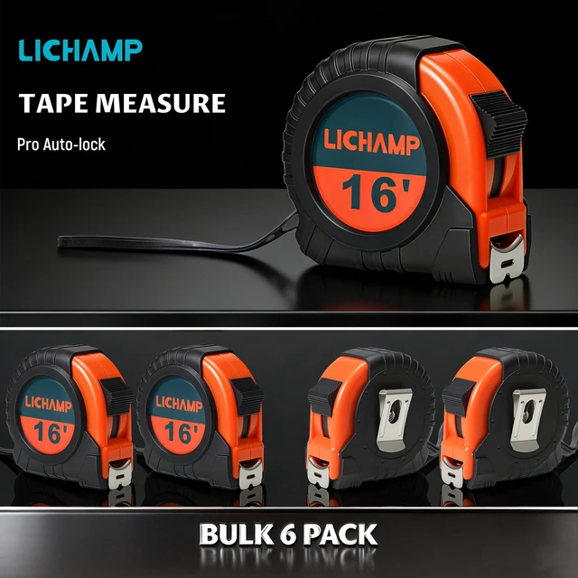 Alt view image 2 of 7 - 6 Pack 16ft Tape Measure Retractable 3/4in with 1/8 Fractions | Easy Read; Measurement Tapes 16-Foot; Auto-Lock for Construction