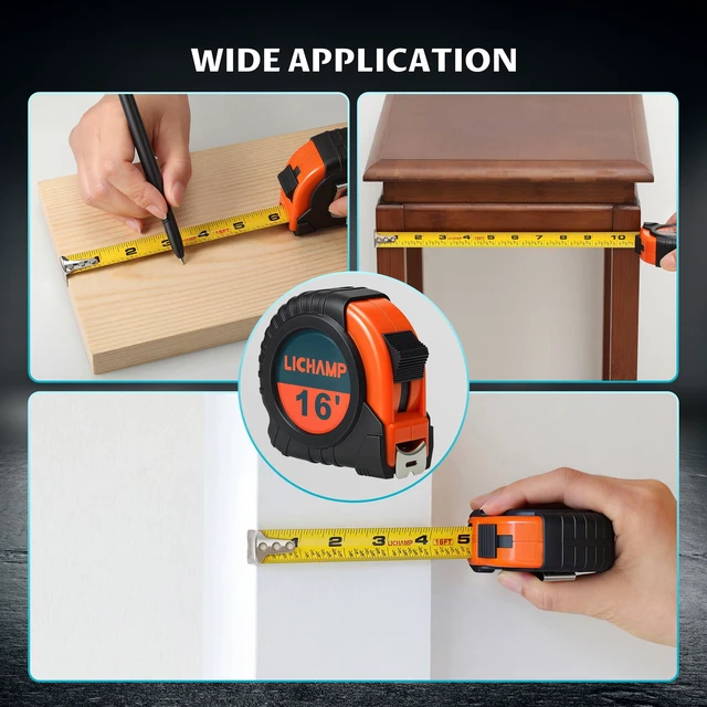 Alt view image 7 of 7 - 6 Pack 16ft Tape Measure Retractable 3/4in with 1/8 Fractions | Easy Read; Measurement Tapes 16-Foot; Auto-Lock for Construction