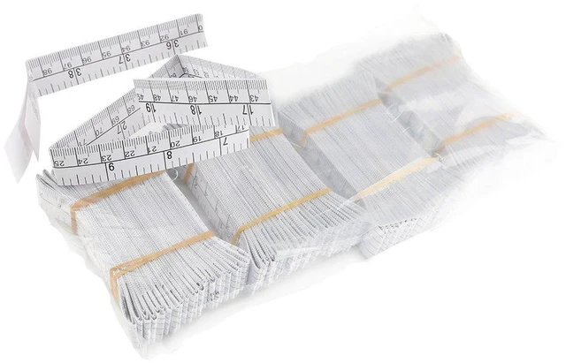 Alt view image 3 of 7 - Pack of 100pcs 1m 40" Paper Tape Measure, Wound Measuring Rulers | Measuring Babies Head, Disposable