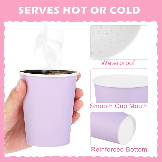 Alt view image 3 of 7 - 60 Pieces 9 Ounce Disposable Paper Cups Pastel Rainbow Party Cups Drinking Cups for Party, DIY and Holiday, 6 Colors