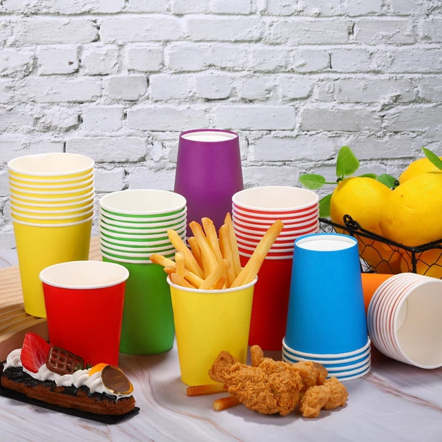 Alt view image 4 of 7 - 60 Pieces 9 Ounce Disposable Paper Cups Rainbow Party Cups Drinking Cups for Party, DIY and Holiday, 6 Colors