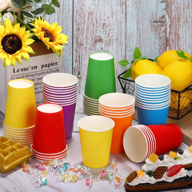 Alt view image 5 of 7 - 60 Pieces 9 Ounce Disposable Paper Cups Rainbow Party Cups Drinking Cups for Party, DIY and Holiday, 6 Colors