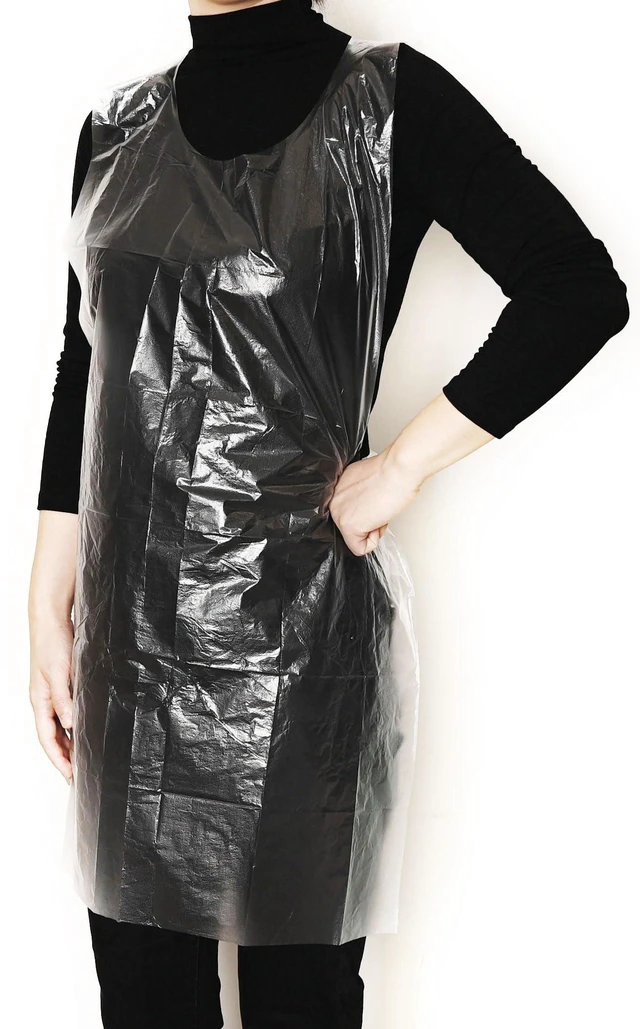 Main image of Disposable Aprons, 50 Count | Waterproof, Plastic, Individually Packaged, For Painting, Cooking, Housework, Picnics