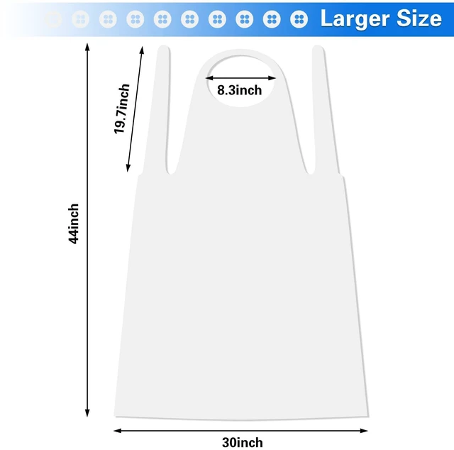 Alt view image 2 of 7 - 100 Pcs Disposable Aprons Adults Waterproof Plastic Clear Smocks | PE Plastic, Painting Aprons for Adults, Disposable Aprons Kids, Waterproof Cooking Smocks, 23.6 x 37.4 Inch Party Supplies