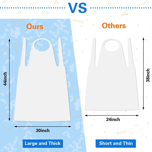 Alt view image 3 of 7 - 100 Pcs Disposable Aprons Adults Waterproof Plastic Clear Smocks | PE Plastic, Painting Aprons for Adults, Disposable Aprons Kids, Waterproof Cooking Smocks, 23.6 x 37.4 Inch Party Supplies