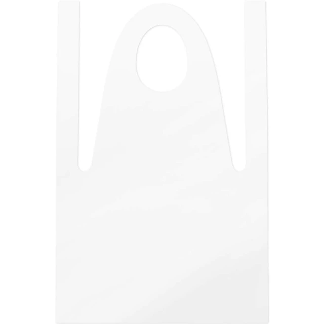 Alt view image 2 of 5 - 10 PCS White Disposable Aprons - Plastic, Polythene, Waterproof for Cooking, Cleaning