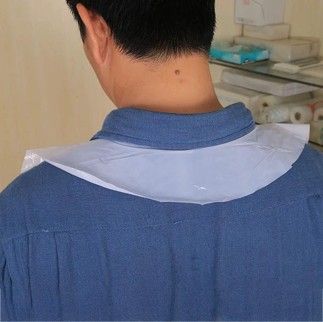 Alt view image 5 of 5 - 10 PCS White Disposable Aprons - Plastic, Polythene, Waterproof for Cooking, Cleaning