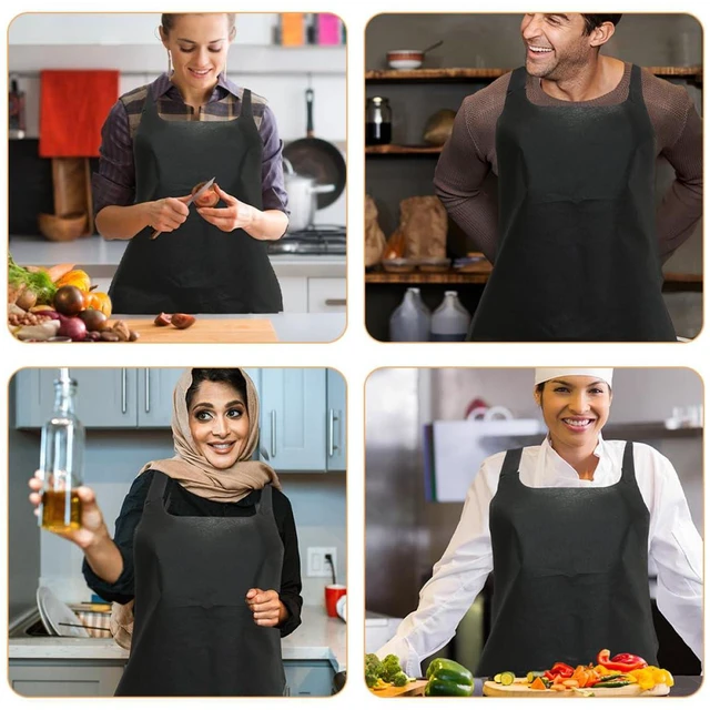 Alt view image 5 of 7 - 12pcs Disposable Non-woven Anti-oil Aprons for Adults, Thickened Black One-time Use Protective Apron for Bbq Cooking and Restaurant Service