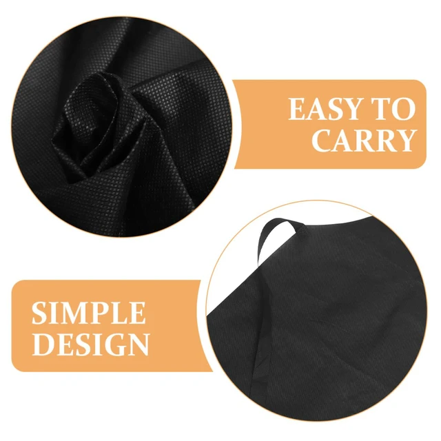 Alt view image 7 of 7 - Thickened Disposable Aprons for Adults, 15pcs Black Non-woven Protective Aprons for Bbq, Cooking, Painting, and Catering Use
