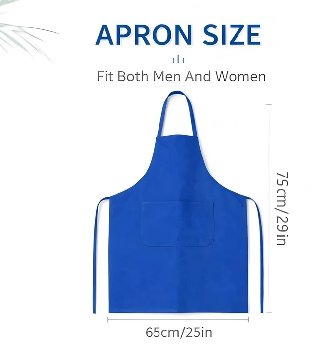 Alt view image 2 of 7 - 8 Pack Aprons Bulk for Adult, Kitchen Cooking Apron for Women Men, Polyester Bib Apron with 2 Pockets and Long Ties for BBQ Restaurant Home (8, Mixed color)