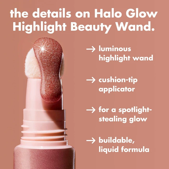 Alt view image 4 of 7 - Halo Glow Highlight Beauty Wand, Champagne Campaign | Liquid Highlighter Wand For Luminous, Glowing Skin, Buildable Formula, Vegan & Cruelty-free