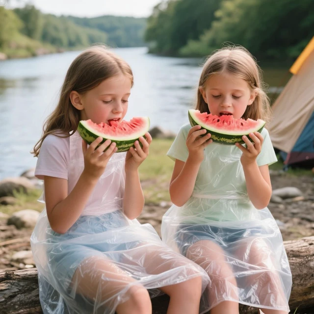 Alt view image 6 of 7 - 50 Pieces Disposable Aprons for Kids, Plastic Smocks, Clear kids Apron Children Painting Apron Disposable Waterproof Oil Proof Toddler Art Aprons for Cooking Eating Teaching DIY Craft Picnic