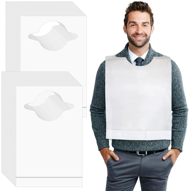 Main image of 50 Pack Plastic Aprons Disposable Adults, Lobster Adult Bibs for Eating, Oil-Proof Adult Bibs for Women, Men