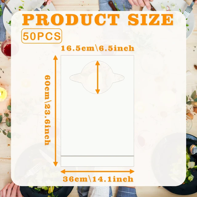 Alt view image 2 of 7 - 50 Pack Plastic Aprons Disposable Adults, Lobster Adult Bibs for Eating, Oil-Proof Adult Bibs for Women, Men