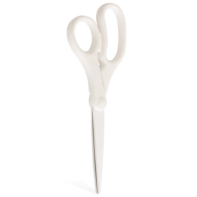 Alt view image 2 of 6 - Multi-Purpose Precision Scissors - 8 Inch - White - Ergonomic Handle & Stainless Steel Blades - Sold Individually