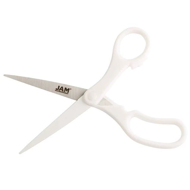 Alt view image 3 of 6 - Multi-Purpose Precision Scissors - 8 Inch - White - Ergonomic Handle & Stainless Steel Blades - Sold Individually