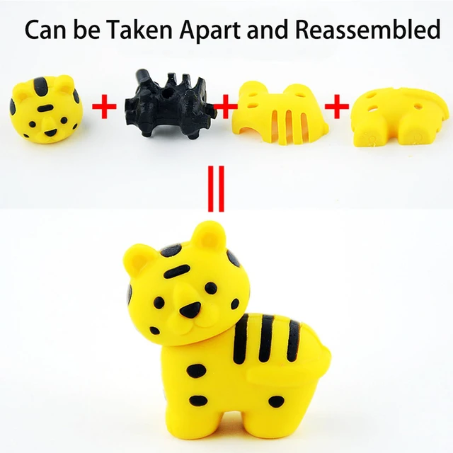 Alt view image 4 of 7 - 60Pcs Animal Erasers Desk Pets for Kids,Classroom Prizes | Bulk Pencil Puzzle Erasers for Back to School,Treasure Chest,Goodie bag stuffers,Easter Egg Fillers,Stocking Stuffers