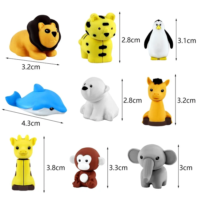 Alt view image 7 of 7 - 60Pcs Animal Erasers Desk Pets for Kids,Classroom Prizes | Bulk Pencil Puzzle Erasers for Back to School,Treasure Chest,Goodie bag stuffers,Easter Egg Fillers,Stocking Stuffers