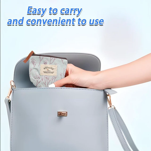 Alt view image 5 of 5 - 4Pcs Mini Canvas Purse Coin Pouch Makeup Bags with Flower Pattern | Small Cosmetic Bag with Zipper and Flower Pattern Portable Toiletry Organizer, Cute Coin Purse Storage Pouch Bag