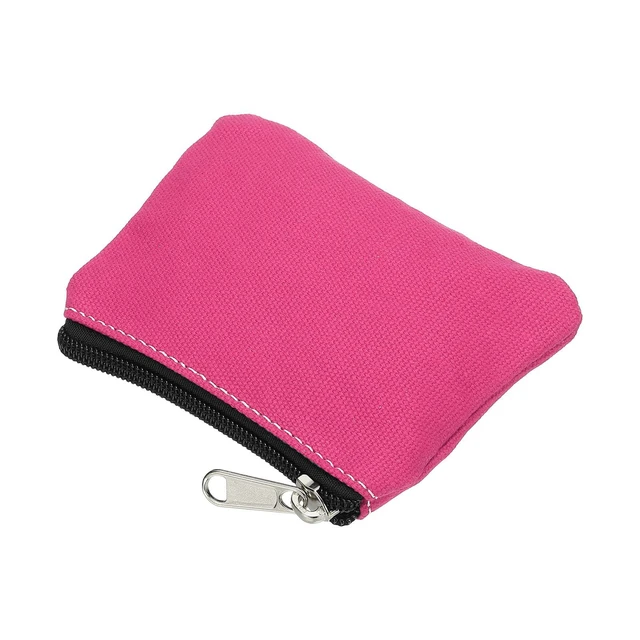 Alt view image 4 of 6 - 3" x 5" Coin Purse Pouch, Change Purses Small Organizer Bags with Zipper Canvas for Home, Rose Red