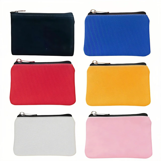 Main image of 6 Pack Canvas Zipper Bags, Small Makeup Lipstick Cosmetic Pen Organizer Storage Bags, Pouch Carrying Purse