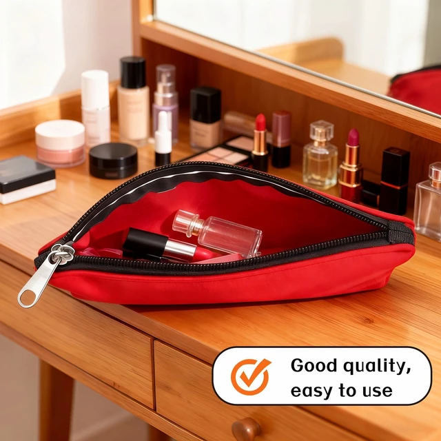 Alt view image 4 of 7 - 6 Pack Canvas Zipper Bags, Small Makeup Lipstick Cosmetic Pen Organizer Storage Bags, Pouch Carrying Purse