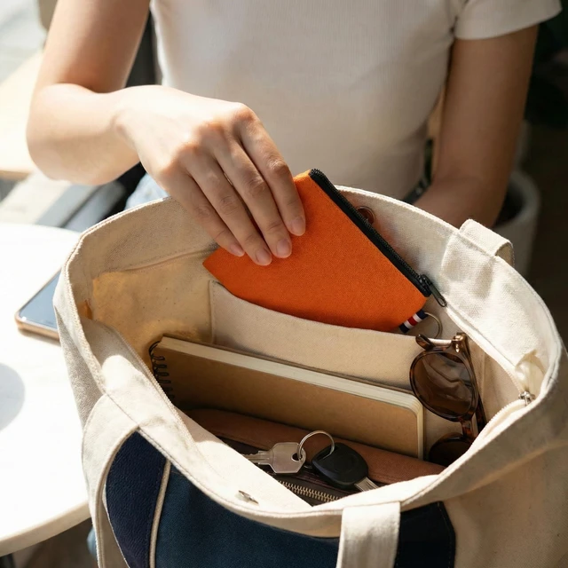 Alt view image 6 of 7 - Small Canvas Zipper Pouch - Coin Purse & Makeup Bag Organizer with Durable Zipper, Multi-Functional Travel Bag for Women Girls, Small Pouches for Purse (Light Green, Orange, Light Yellow)