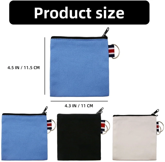 Alt view image 4 of 7 - Small Canvas Zipper Pouch - Coin Purse & Makeup Bag Organizer with Durable Zipper, Multi-Functional Travel Essentials Bag for Women Girls, Small Pouches for Purse