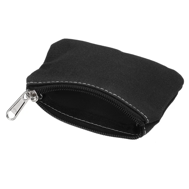Alt view image 4 of 6 - 3" x 5" Coin Purse Pouch, 2 Pack Change Purses Small Organizer Bags with Zipper Canvas for Home, Black White