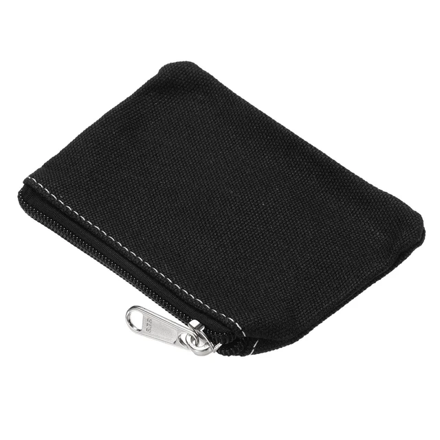 Alt view image 5 of 6 - 3" x 5" Coin Purse Pouch, 2 Pack Change Purses Small Organizer Bags with Zipper Canvas for Home, Black White