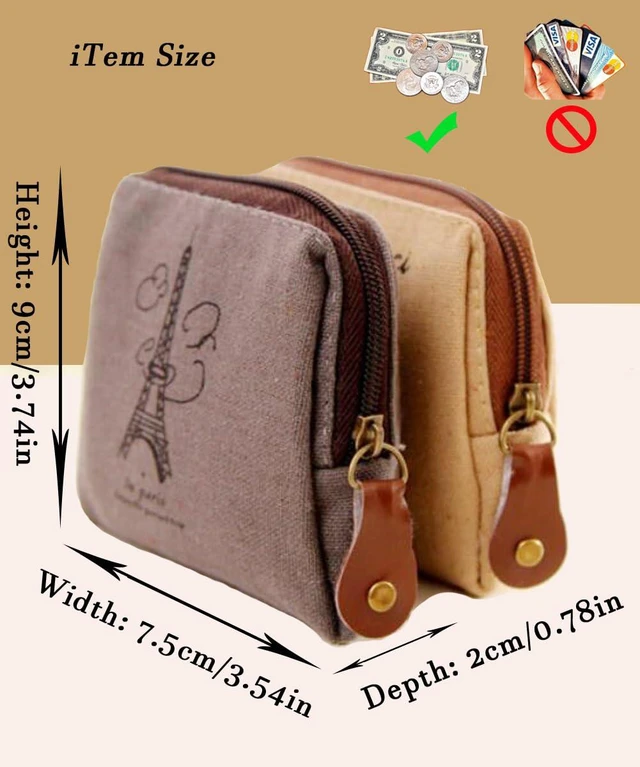 Alt view image 2 of 7 - Canvas Coin Bags Women's Small Change Cash Purse Wallets (Set of 4, Paris)