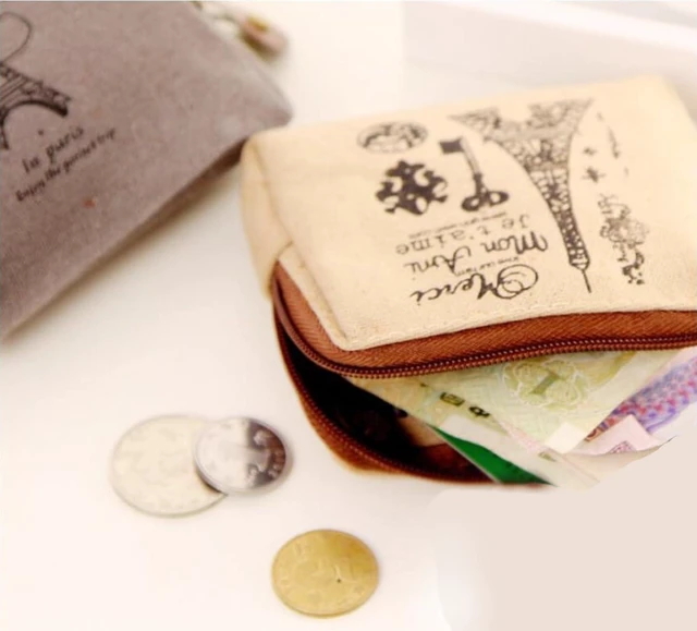 Alt view image 5 of 7 - Canvas Coin Bags Women's Small Change Cash Purse Wallets (Set of 4, Paris)