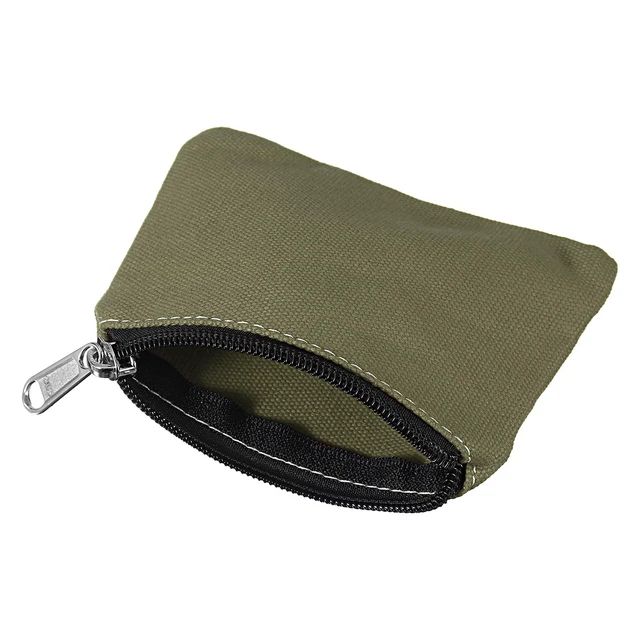 Alt view image 3 of 5 - 3.5" x 5" Coin Purse Pouch, Change Purses Small Organizer Bags with Zipper Canvas for Home, Forest Green