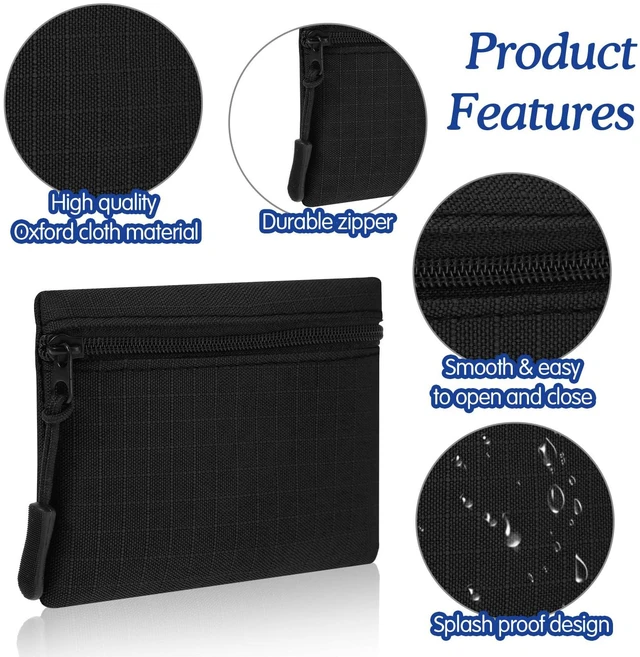 Alt view image 3 of 7 - 2PCS Small Coin Purse Coin Purse Toiletry Bag Wallet Cosmetic Bag | for Women, Waterproof Oxford Cloth, with Zipper Pocket, Soft Pouch, Small Change Pouch
